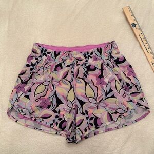 Avia Women's Floral Athletic Shorts - Pink and Black